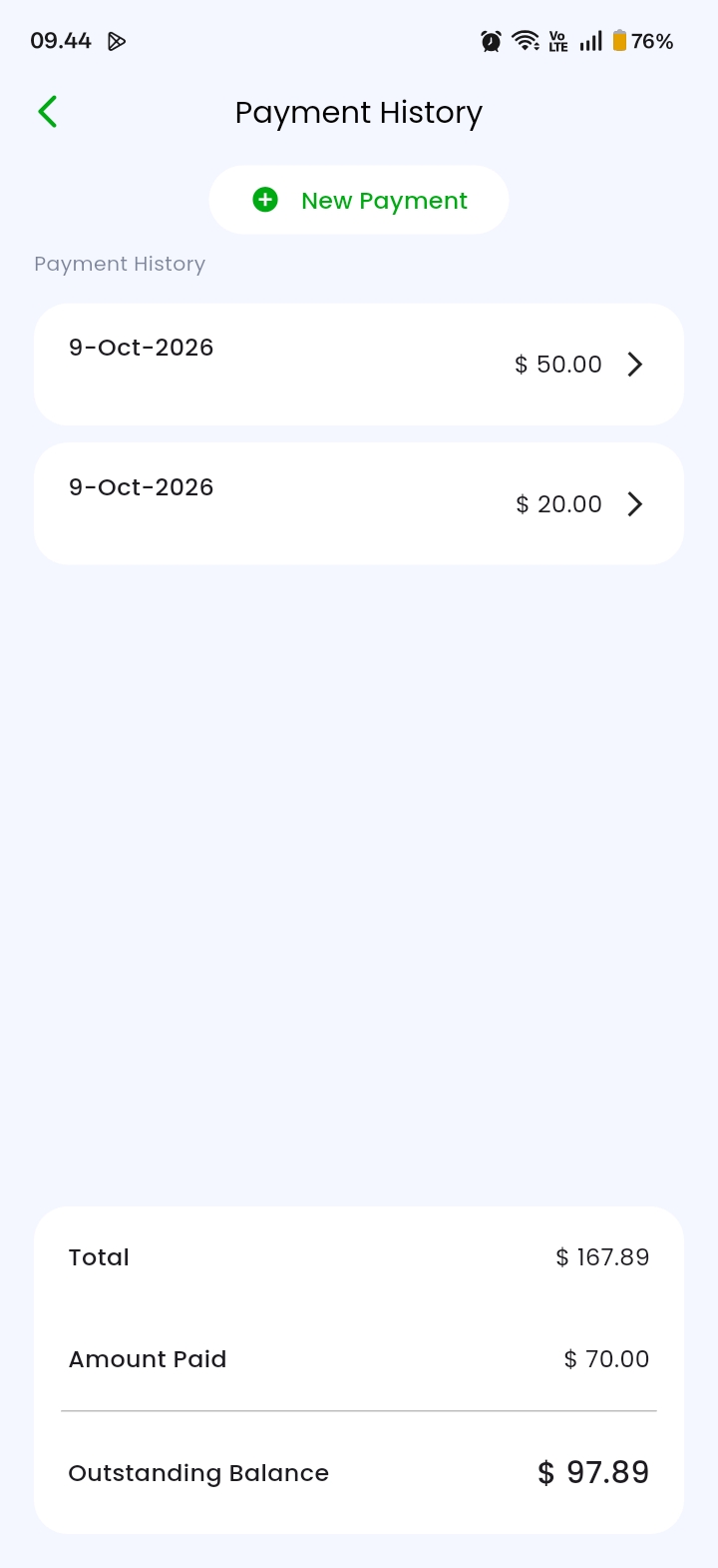 Payment History and Reconciliation